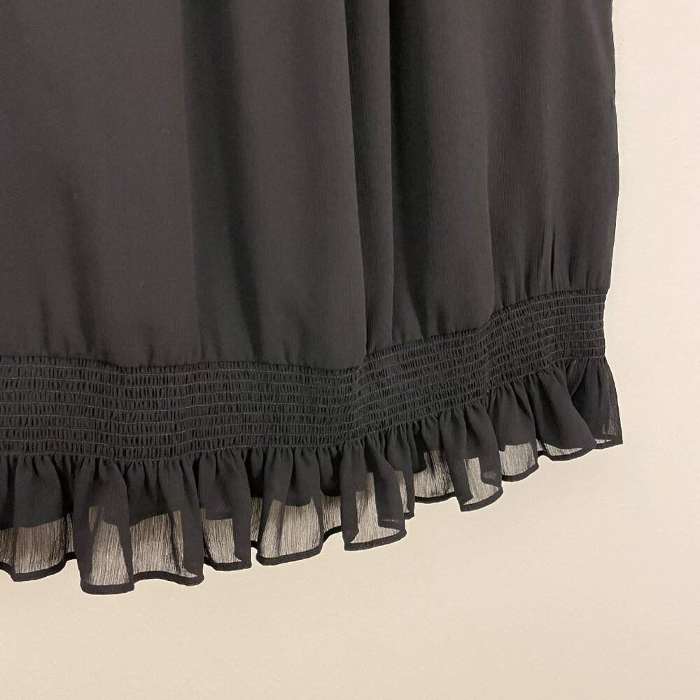 J. Crew Sleeveless Blouse Ruffled Smocked Neck and Waist - Picture 4 of 12